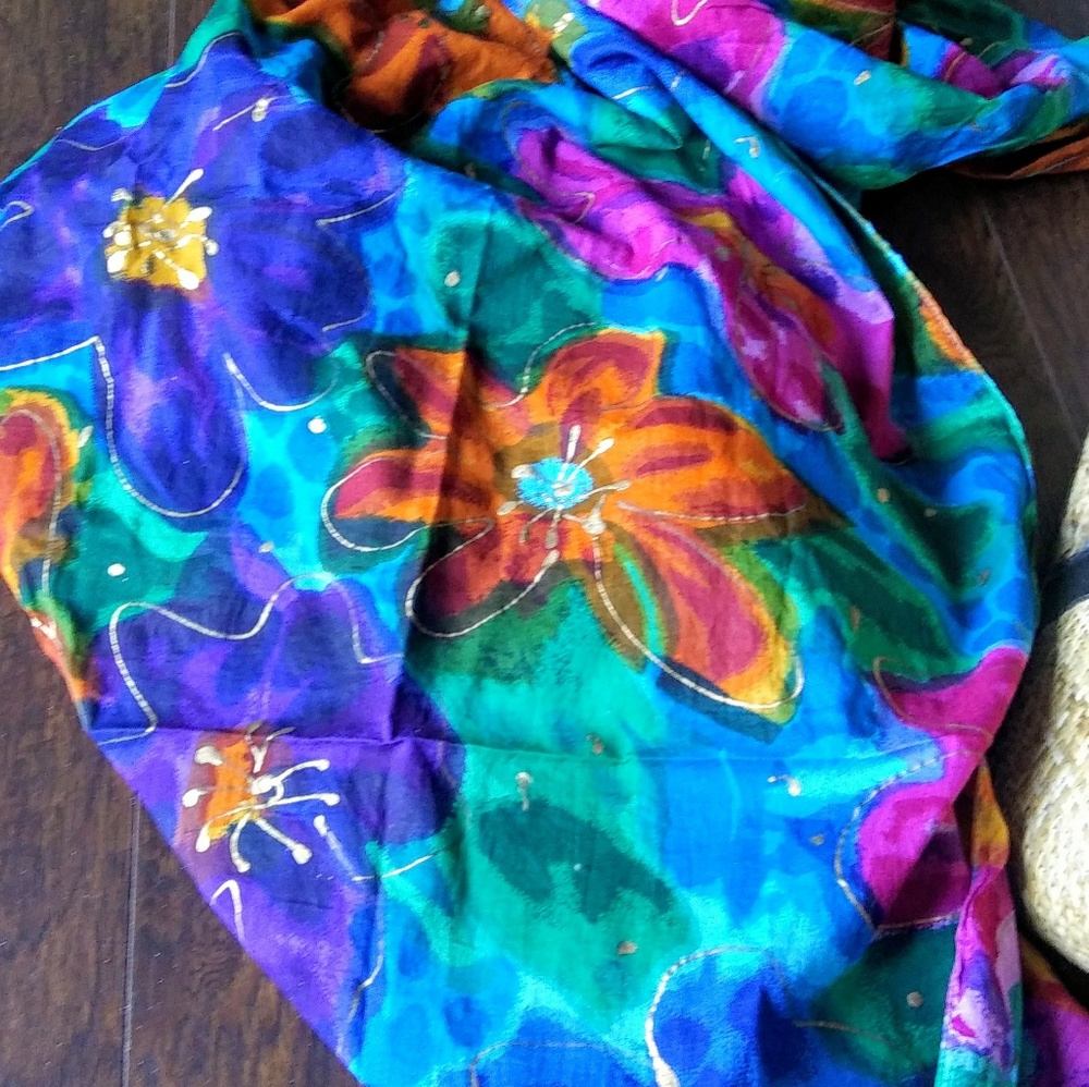 Wrap Batik Hand Painted Gold Accents Sarong